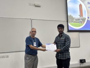 Warmest congratulations to Lohiitha on securing the Best Poster Award at the ANRF-PAIR-Chemistry for Health  Conference at IIT Gandhinagar—a truly distinguished accomplishment!!